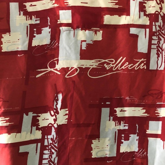 Vtg Fubu Men's S/S Button Up Shirt Sz XL All over Graphics Red EUC - Picture 3 of 7
